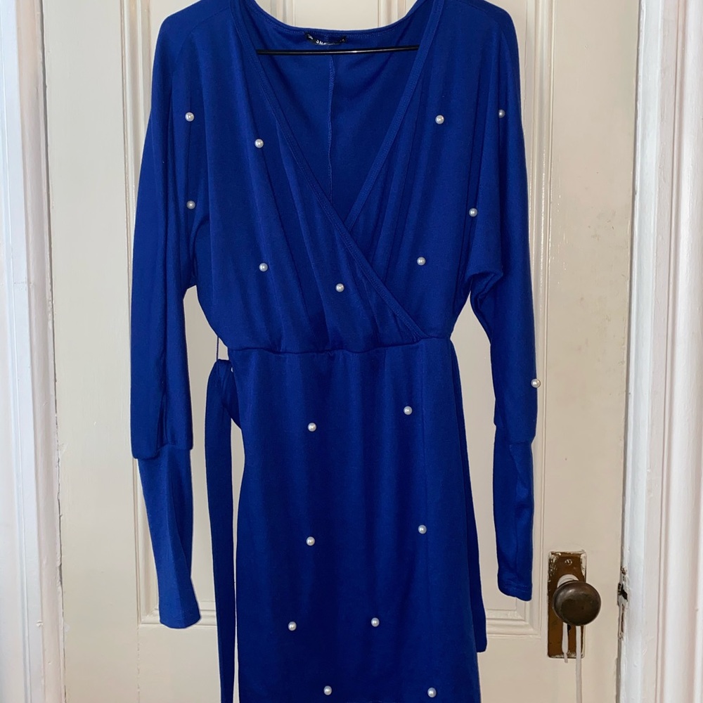 Pearled Blue Dress